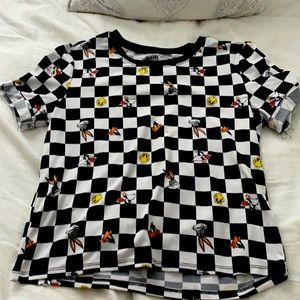Black and white checkered Looney Tunes shirt
